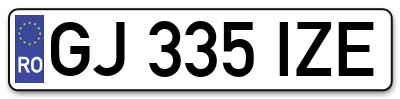 Placuta inmatriculare numar auto  GJ-335-IZE, GJ 335 IZE, GJ335IZE