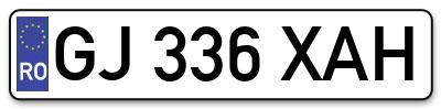 Placuta inmatriculare numar auto  GJ-336-XAH, GJ 336 XAH, GJ336XAH
