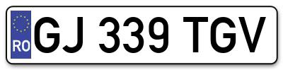 Placuta inmatriculare numar auto  GJ-339-TGV, GJ 339 TGV, GJ339TGV