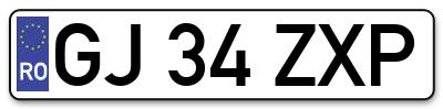 Placuta inmatriculare numar auto  GJ-34-ZXP, GJ 34 ZXP, GJ34ZXP