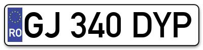Placuta inmatriculare numar auto  GJ-340-DYP, GJ 340 DYP, GJ340DYP