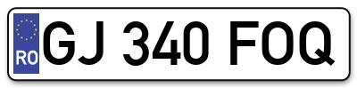 Placuta inmatriculare numar auto  GJ-340-FOQ, GJ 340 FOQ, GJ340FOQ