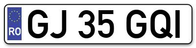 Placuta inmatriculare numar auto  GJ-35-GQI, GJ 35 GQI, GJ35GQI