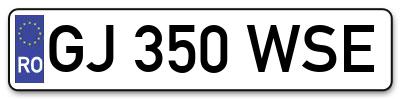 Placuta inmatriculare numar auto  GJ-350-WSE, GJ 350 WSE, GJ350WSE