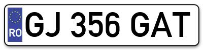 Placuta inmatriculare numar auto  GJ-356-GAT, GJ 356 GAT, GJ356GAT