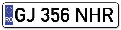 Placuta inmatriculare numar auto  GJ-356-NHR, GJ 356 NHR, GJ356NHR