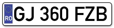 Placuta inmatriculare numar auto  GJ-360-FZB, GJ 360 FZB, GJ360FZB