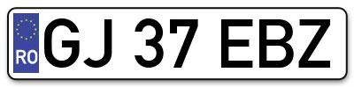 Placuta inmatriculare numar auto  GJ-37-EBZ, GJ 37 EBZ, GJ37EBZ