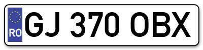 Placuta inmatriculare numar auto  GJ-370-OBX, GJ 370 OBX, GJ370OBX