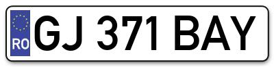 Placuta inmatriculare numar auto  GJ-371-BAY, GJ 371 BAY, GJ371BAY