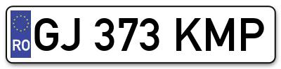 Placuta inmatriculare numar auto  GJ-373-KMP, GJ 373 KMP, GJ373KMP
