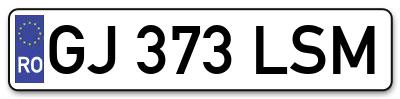 Placuta inmatriculare numar auto  GJ-373-LSM, GJ 373 LSM, GJ373LSM