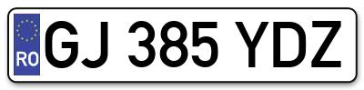 Placuta inmatriculare numar auto  GJ-385-YDZ, GJ 385 YDZ, GJ385YDZ
