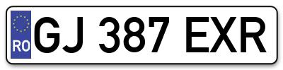 Placuta inmatriculare numar auto  GJ-387-EXR, GJ 387 EXR, GJ387EXR
