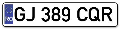 Placuta inmatriculare numar auto  GJ-389-CQR, GJ 389 CQR, GJ389CQR