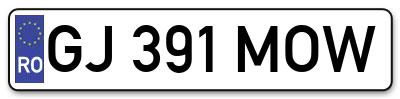 Placuta inmatriculare numar auto  GJ-391-MOW, GJ 391 MOW, GJ391MOW