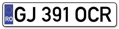 Placuta inmatriculare numar auto  GJ-391-OCR, GJ 391 OCR, GJ391OCR