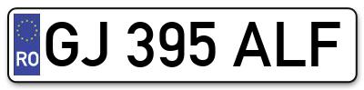 Placuta inmatriculare numar auto  GJ-395-ALF, GJ 395 ALF, GJ395ALF