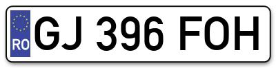 Placuta inmatriculare numar auto  GJ-396-FOH, GJ 396 FOH, GJ396FOH