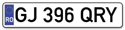 Placuta inmatriculare numar auto  GJ-396-QRY, GJ 396 QRY, GJ396QRY