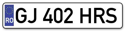 Placuta inmatriculare numar auto  GJ-402-HRS, GJ 402 HRS, GJ402HRS