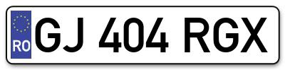 Placuta inmatriculare numar auto  GJ-404-RGX, GJ 404 RGX, GJ404RGX