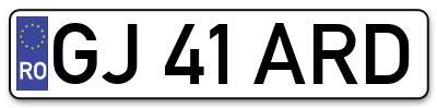 Placuta inmatriculare numar auto  GJ-41-ARD, GJ 41 ARD, GJ41ARD