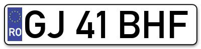 Placuta inmatriculare numar auto  GJ-41-BHF, GJ 41 BHF, GJ41BHF
