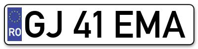 Placuta inmatriculare numar auto  GJ-41-EMA, GJ 41 EMA, GJ41EMA