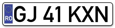 Placuta inmatriculare numar auto  GJ-41-KXN, GJ 41 KXN, GJ41KXN