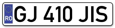 Placuta inmatriculare numar auto  GJ-410-JIS, GJ 410 JIS, GJ410JIS