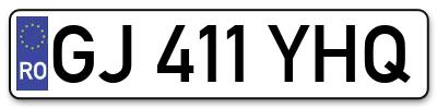 Placuta inmatriculare numar auto  GJ-411-YHQ, GJ 411 YHQ, GJ411YHQ