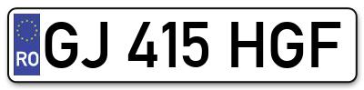 Placuta inmatriculare numar auto  GJ-415-HGF, GJ 415 HGF, GJ415HGF