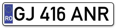Placuta inmatriculare numar auto  GJ-416-ANR, GJ 416 ANR, GJ416ANR