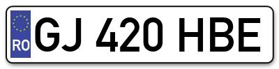 Placuta inmatriculare numar auto  GJ-420-HBE, GJ 420 HBE, GJ420HBE