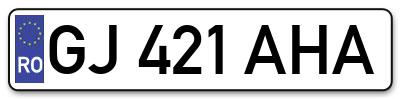 Placuta inmatriculare numar auto  GJ-421-AHA, GJ 421 AHA, GJ421AHA
