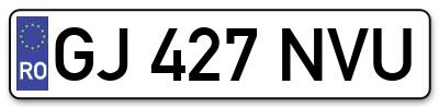 Placuta inmatriculare numar auto  GJ-427-NVU, GJ 427 NVU, GJ427NVU