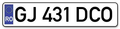 Placuta inmatriculare numar auto  GJ-431-DCO, GJ 431 DCO, GJ431DCO