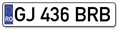 Placuta inmatriculare numar auto  GJ-436-BRB, GJ 436 BRB, GJ436BRB