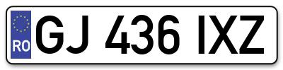 Placuta inmatriculare numar auto  GJ-436-IXZ, GJ 436 IXZ, GJ436IXZ