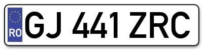 Placuta inmatriculare numar auto  GJ-441-ZRC, GJ 441 ZRC, GJ441ZRC