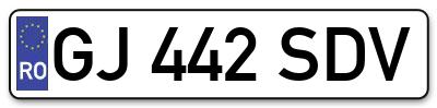 Placuta inmatriculare numar auto  GJ-442-SDV, GJ 442 SDV, GJ442SDV