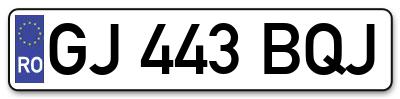 Placuta inmatriculare numar auto  GJ-443-BQJ, GJ 443 BQJ, GJ443BQJ