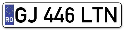 Placuta inmatriculare numar auto  GJ-446-LTN, GJ 446 LTN, GJ446LTN