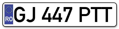 Placuta inmatriculare numar auto  GJ-447-PTT, GJ 447 PTT, GJ447PTT