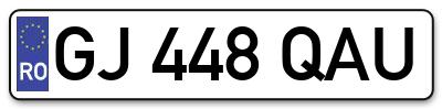 Placuta inmatriculare numar auto  GJ-448-QAU, GJ 448 QAU, GJ448QAU