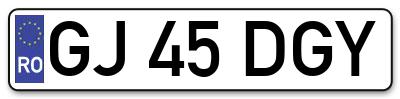 Placuta inmatriculare numar auto  GJ-45-DGY, GJ 45 DGY, GJ45DGY