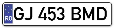 Placuta inmatriculare numar auto  GJ-453-BMD, GJ 453 BMD, GJ453BMD
