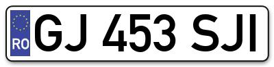 Placuta inmatriculare numar auto  GJ-453-SJI, GJ 453 SJI, GJ453SJI