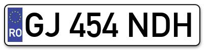Placuta inmatriculare numar auto  GJ-454-NDH, GJ 454 NDH, GJ454NDH